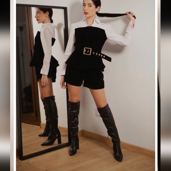 NWT WINTER BUSINESS CHIC STREET STYLE TSHIRT TWO PIECE SHORT SET S: SMALL- LARGE - Picture 7 of 14